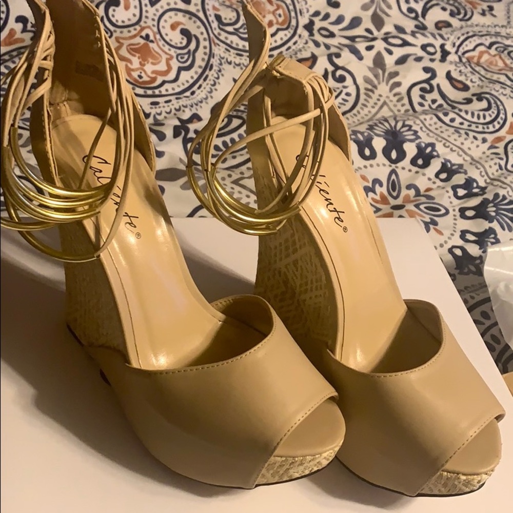 Nude Sandals with wedge
